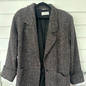 Liz Claiborne Womens 12 Wool Tweed Coat + Pockets